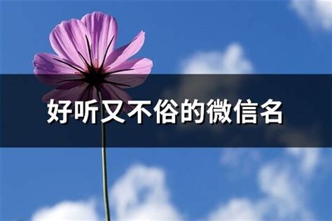 微信起名|好听又不俗的微信名 (共379个)